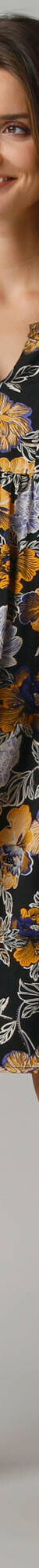 Robe courte imprimée, manches 3/4 (noir / caramel) Robe courte imprimée, manches 3/4 (noir / caramel)